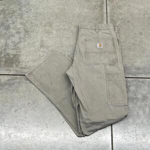 vintage carhartt beige relaxed baggy fit cargo pants size 34 x 32